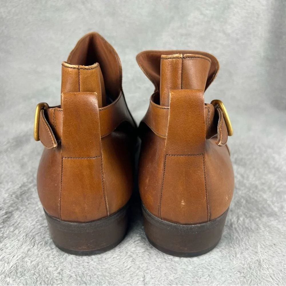 Bruno Magli Ankle Boots Men’s Size 11.5 Brown Leather Buckle Strap Almond Toe